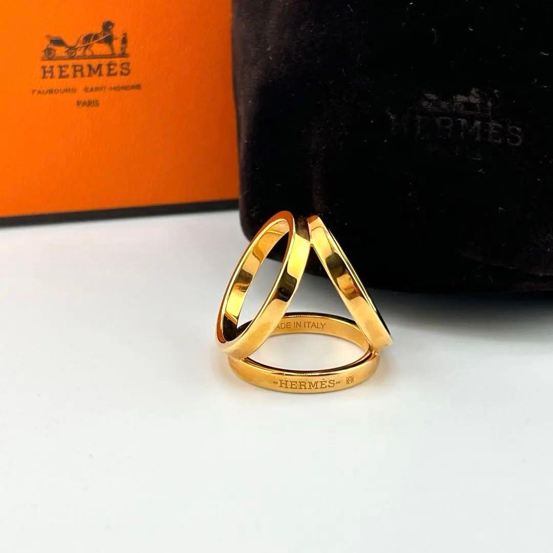 ✨極上美品・箱保存袋付✨　HERMES エルメス　スカーフリング　トリオ