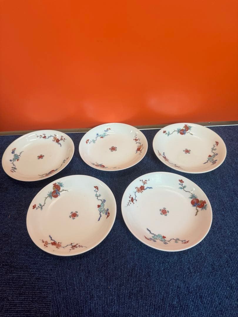 1889 酒井田柿右衛門　錦手中皿　5客　時代物