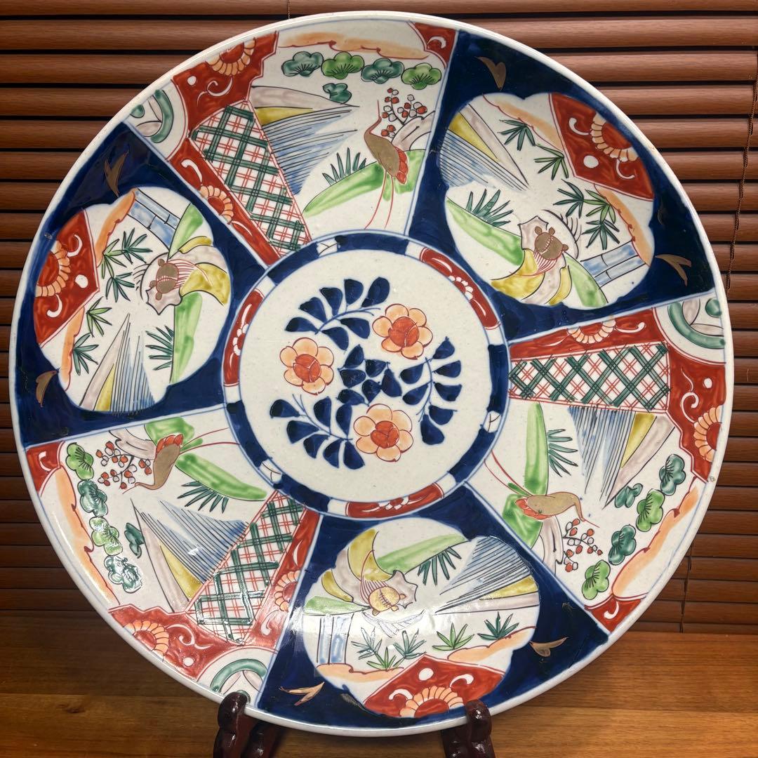 古伊万里　赤絵　大皿　お正月