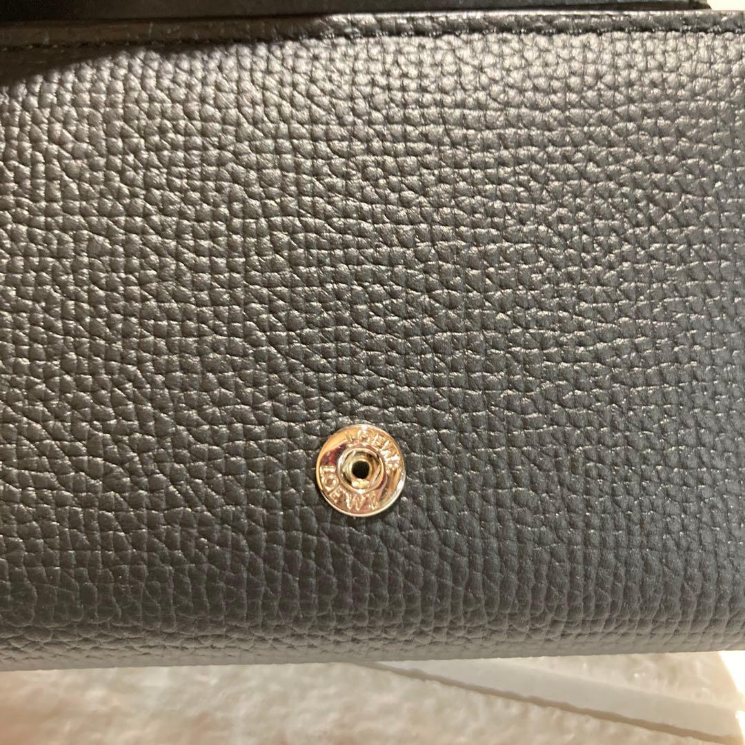 LOEWE アナグラム トライフォールドウォレット ブラック 三つ折り財布