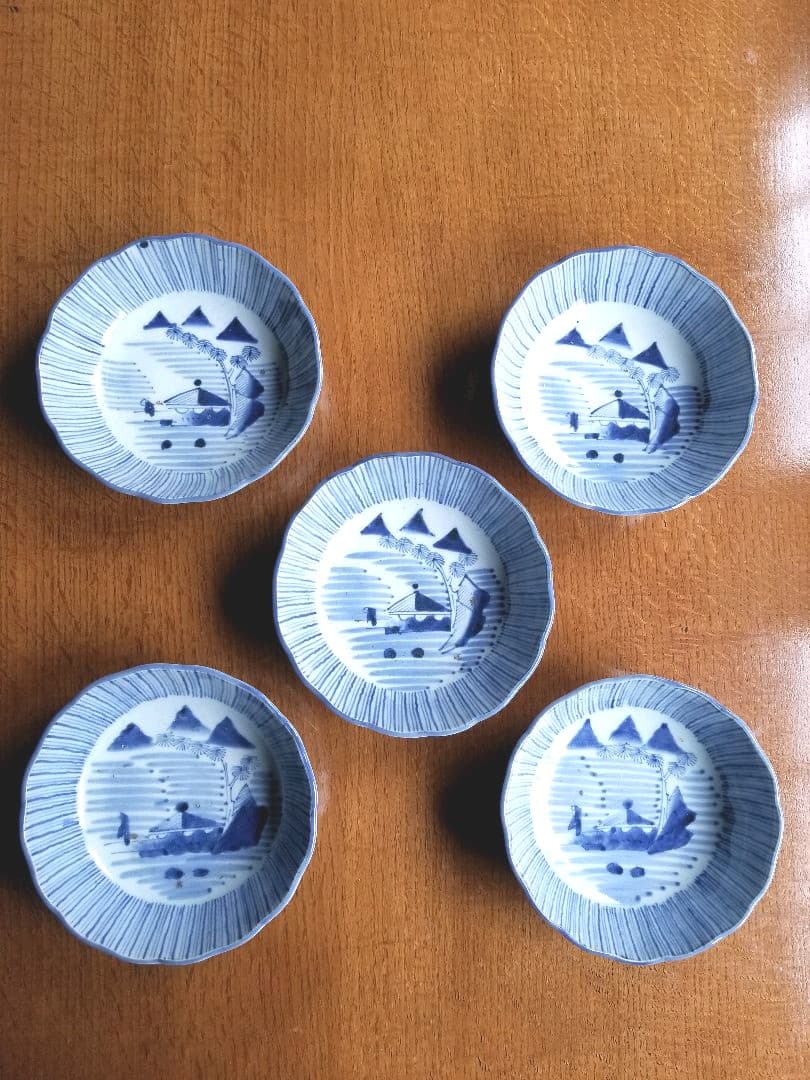 古伊万里（江戸期）◆ 上手のなます皿 ◆ 5枚組